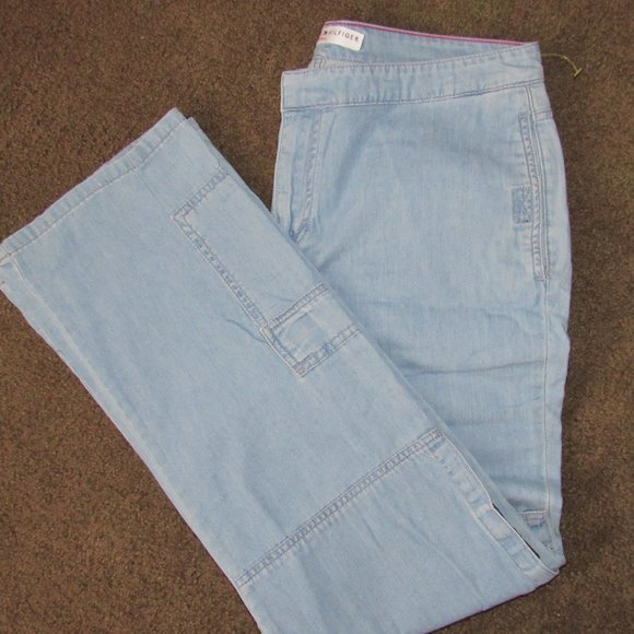 RETRO STYLE BOYFRIEND JEANS-VELCRO CLOSE LARGE POCKET LOOSE FIT-LIGHT BLUE-T.H. - Picture 11 of 13